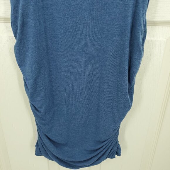 Prana Modal Foundation Ruched Short Sleeve Tee Mini Dress M Blue - Picture 13 of 16